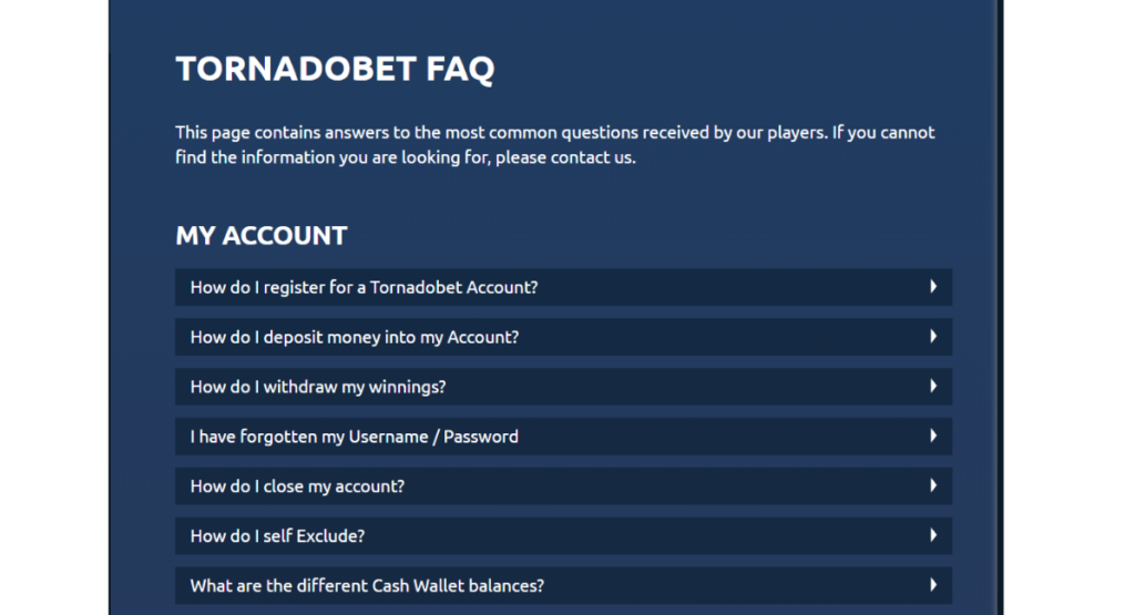 Tornadobet Faq