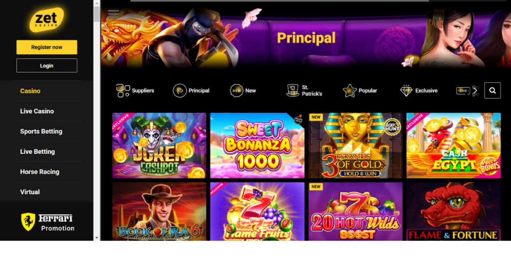 Zetcasino Casino Games