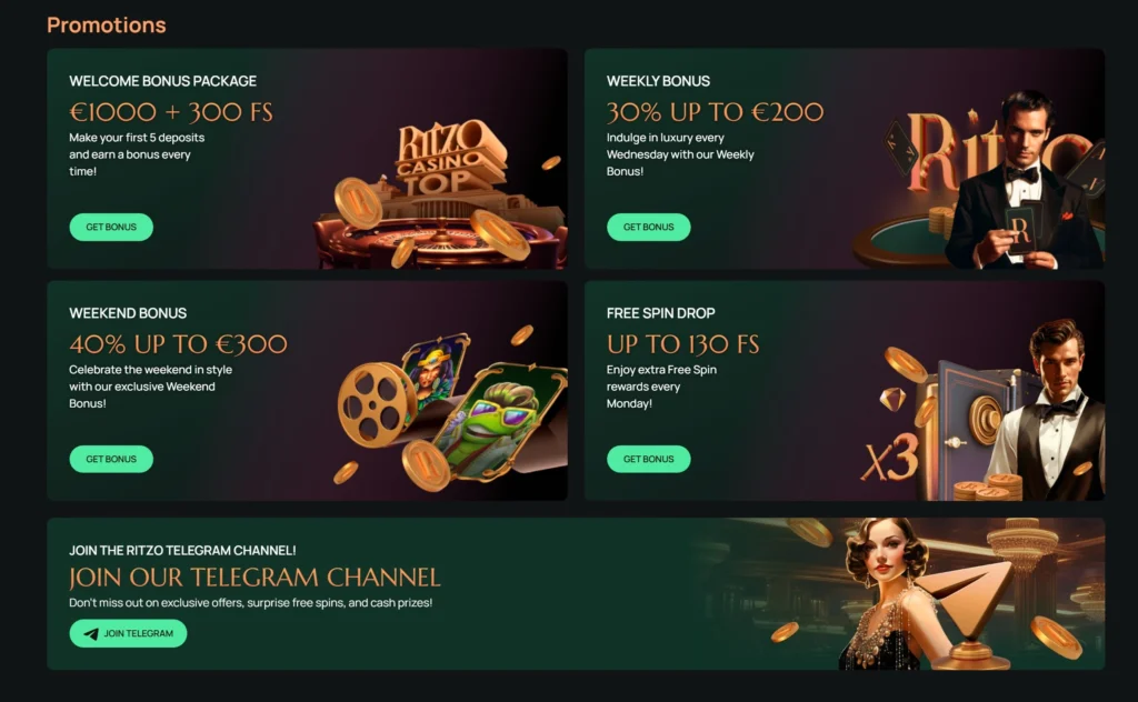 Promotions Ritzo Casino