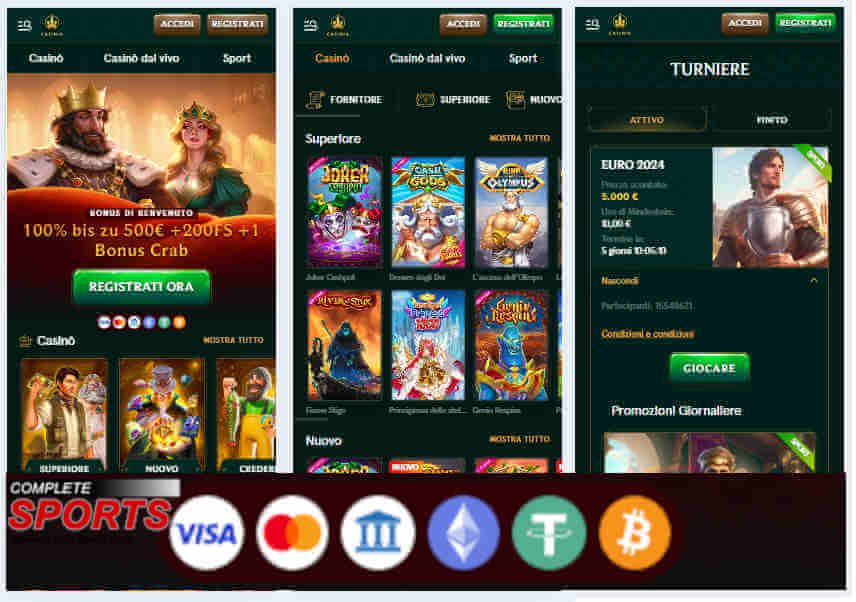 Casinia casino con bitcoin