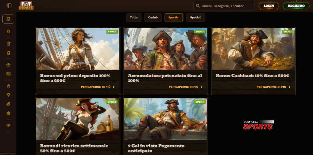 Fat Pirate sito di scommesse con bonus senza deposito