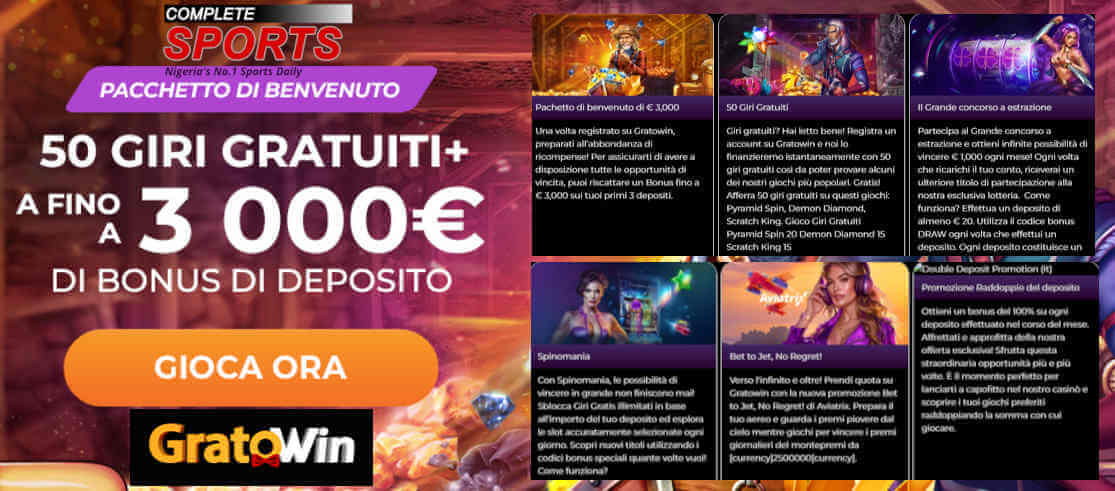 Gratowin casino con bonus