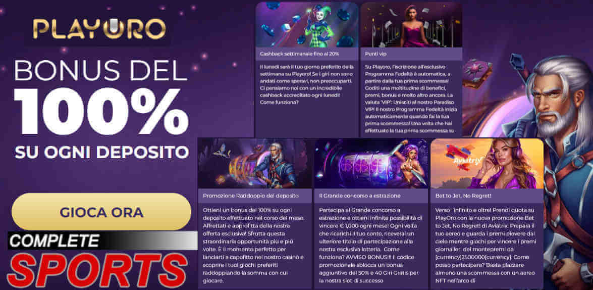 PlayOro bonus casino