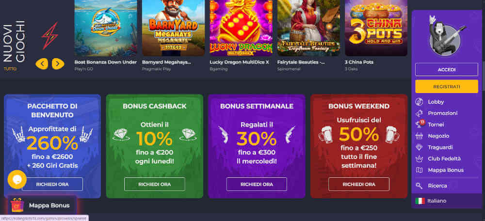 Rolling Slots casinò non aams paysafecard