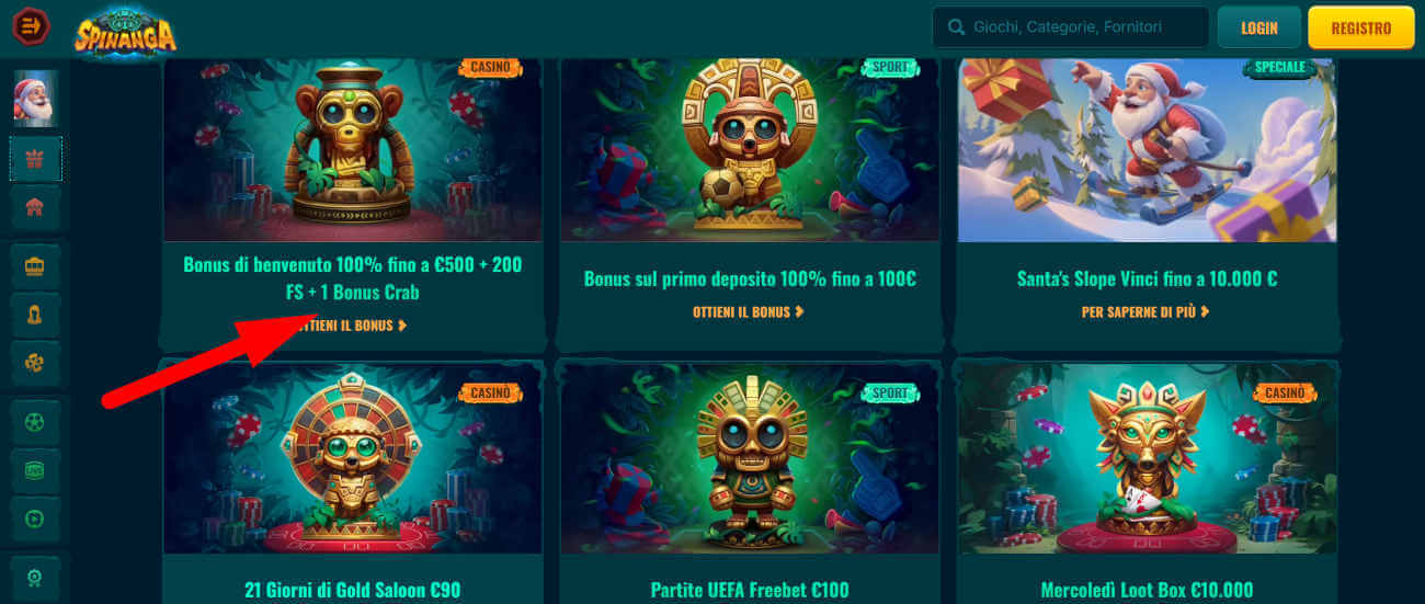 Spinanga bonus crab online casino