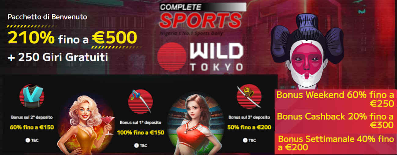 Wild Tokyo migliore casino con bonus