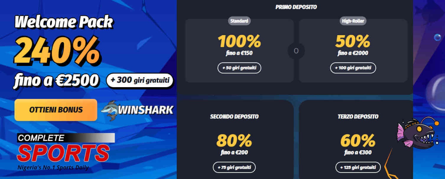 Winshark bonus casino online