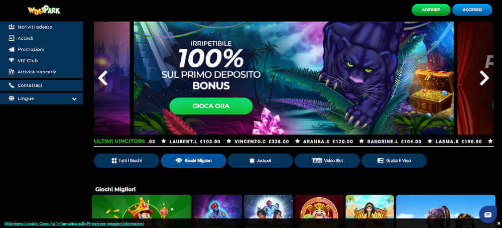 Winspark casinò online americano