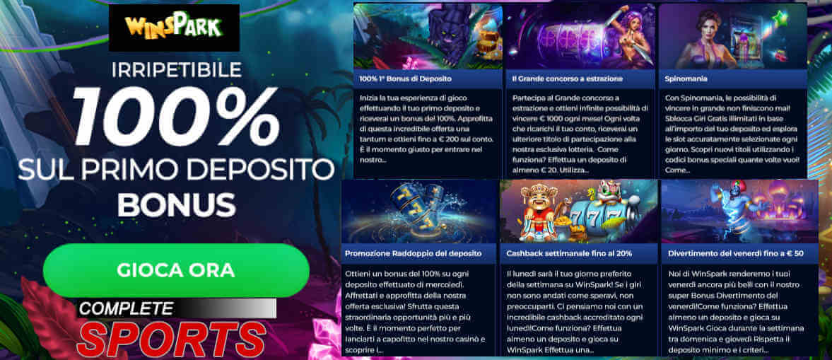 Winspark casino bonus