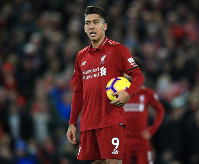 Firmino facing spell on the sidelines