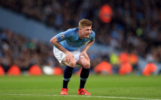 De Bruyne out for City