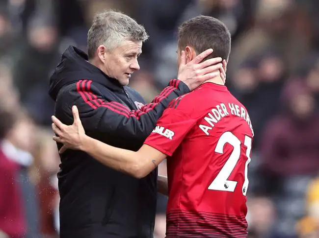 Solskjaer gets Herrera backing.