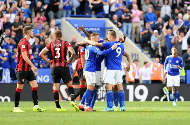 Ndidi celebrates Leicester Home win against bournemouth