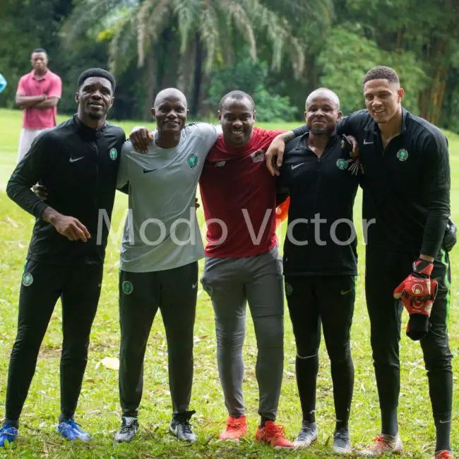 Enyeama Visits Eagles in Camp, Wishes Team Good Luck Vs Lesotho