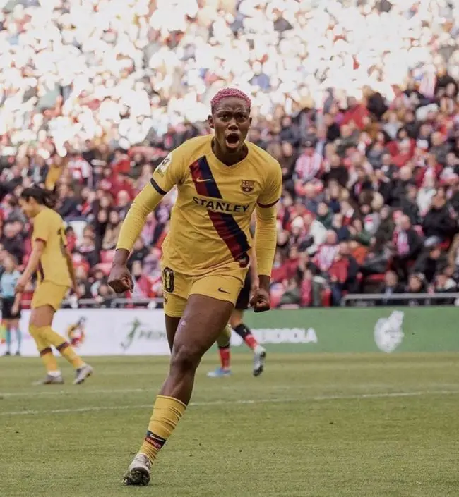 UEFA Celebrates Oshoala After Scoring Hat-trick For Barcelona Ladies