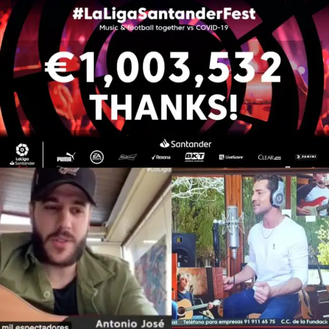 laliga-santander-fest-gerard-pique-covid-19-coronavirus-david-brisbal-mon-laferte-antonio-jose-santander-bank-foundation