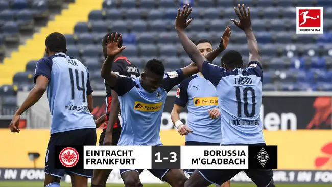 Bundesliga: M'gladbach Climb To Third Spot With Away Win At Frankfurt