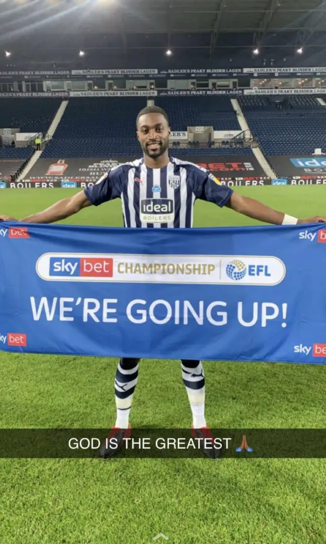 Ajayi Celebrates West Brom's Premier League Promotion 