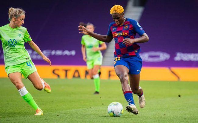 Oshoala In Action As Wolfsburg Beat Barcelona In Women's UCL Semis