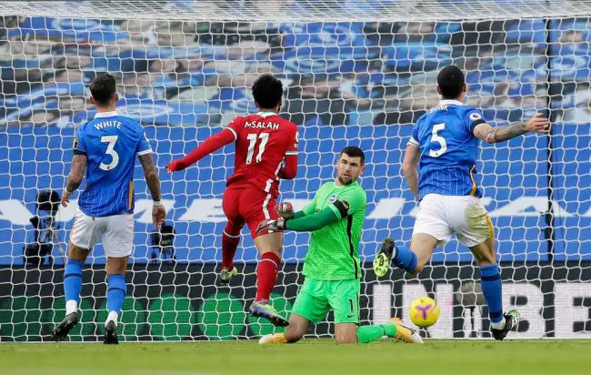 Premier League: Gross Scores Late Penalty To Deny Liverpool