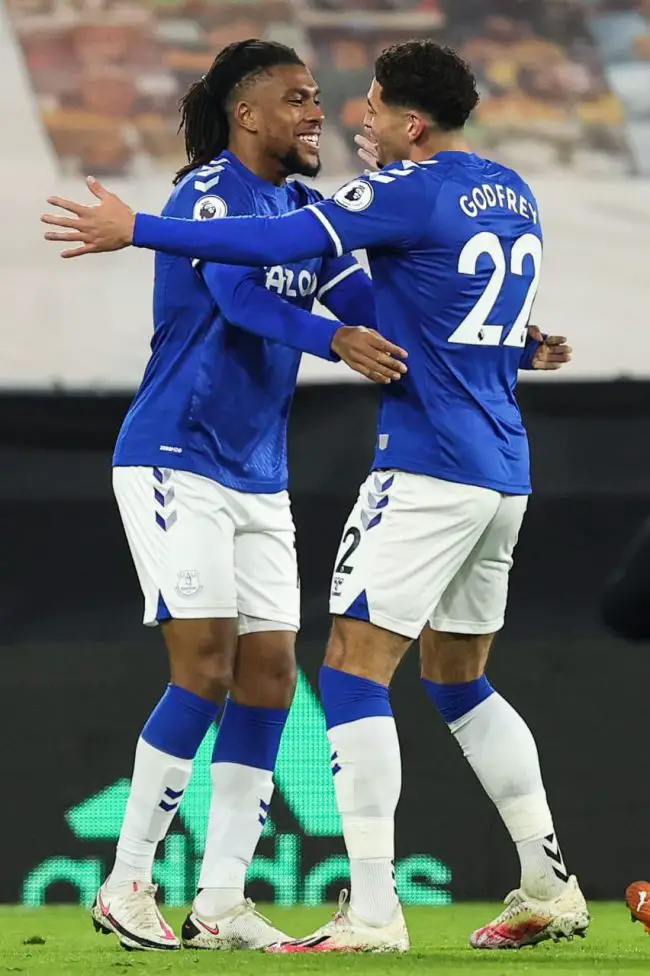 Everton Celebrate Iwobi's Superb Display In Win Vs Wolves