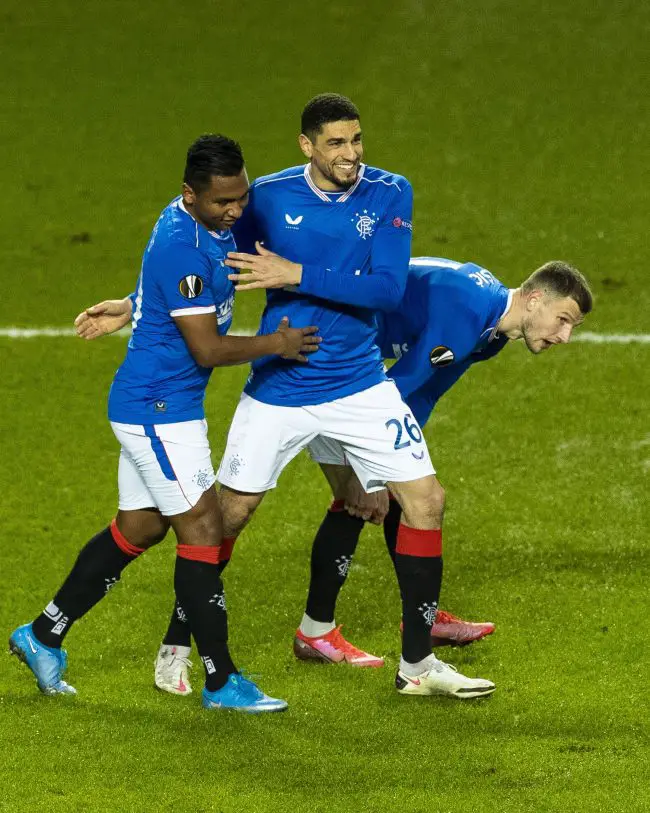 Gerrard Thumbs Up Aribo, Balogun, Rangers Teammates After Antwerp Win