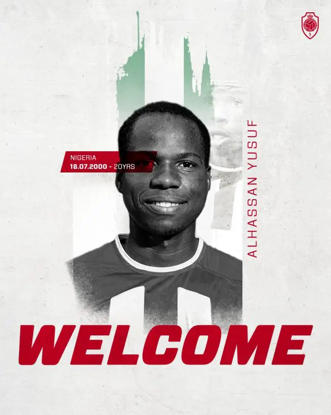 Done Deal: Alhassan Yusuf Joins Belgian Club Royal Antwerp On Four-Year Contract