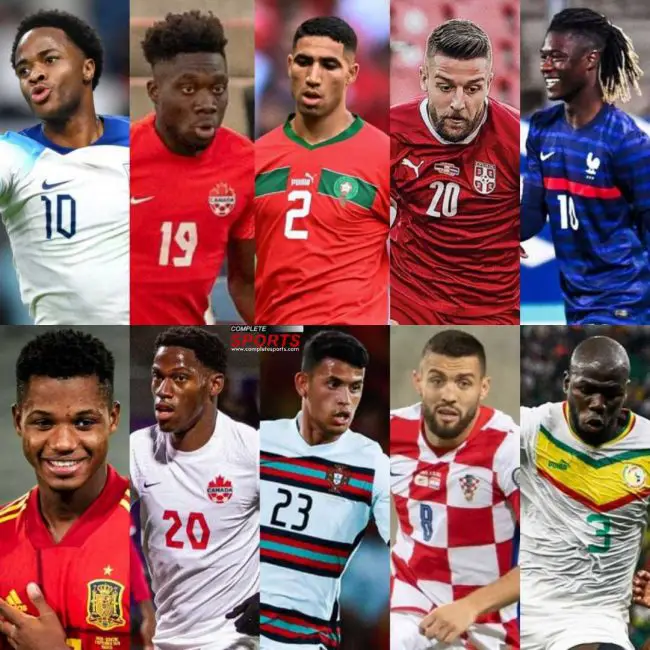 qatar-2022-fifa-world-cup-raheem-sterling-alphonso-davies-achraf-hakimi-sergej- milinkovic-savic-eduardo-camavinga