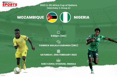 U -20 AFCON 2023: Live Blogging -Moçambique Vs Nigéria Grupo A