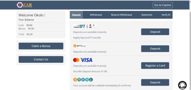 Zar payment methods