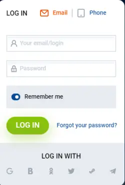 Mostbet login page