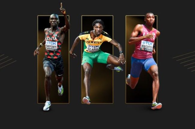 emmanuel-wanyonyi- roshawn-clarke- erriyon-knighton-world-athletics-awards-2023-mens-rising-star-award