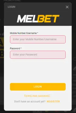 Melbet how to login