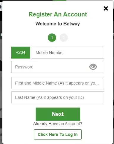 betway registration homepage