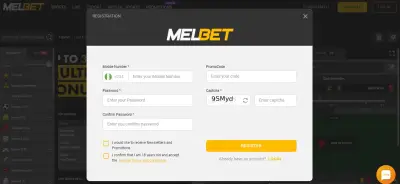 Melbet how to register an account