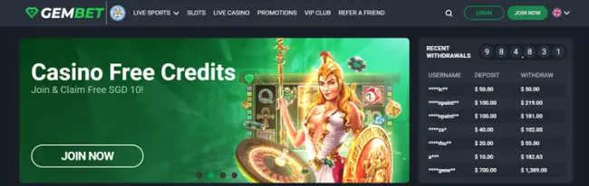 free credit casino