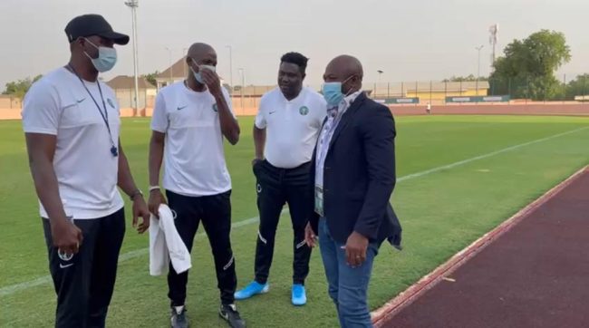 Amuneke Visits Super Eagles Camp In Garoua